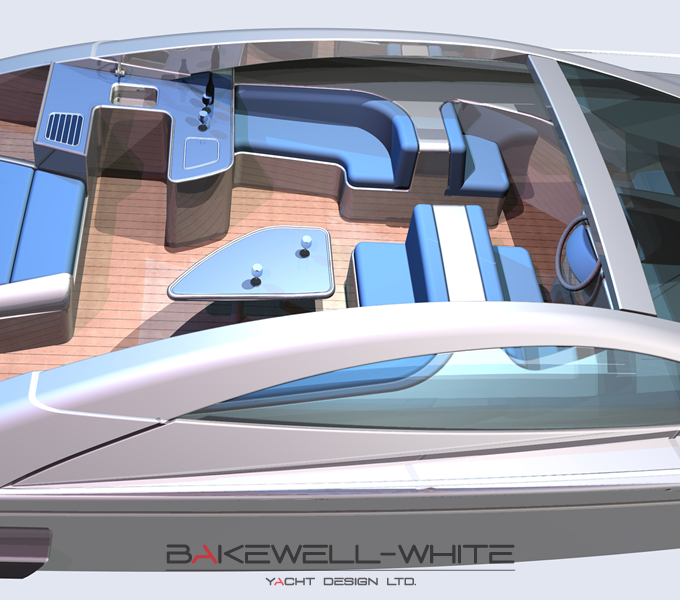 Yacht Rendering by Bakewell-White Yacht Design